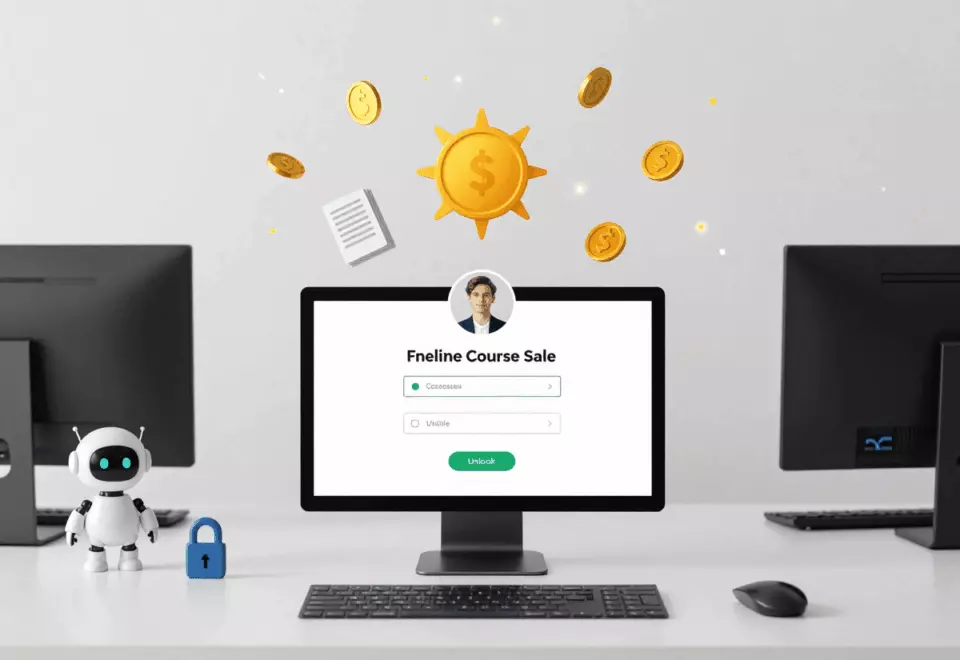 First online course sale with payment success student enrollment and course access unlock