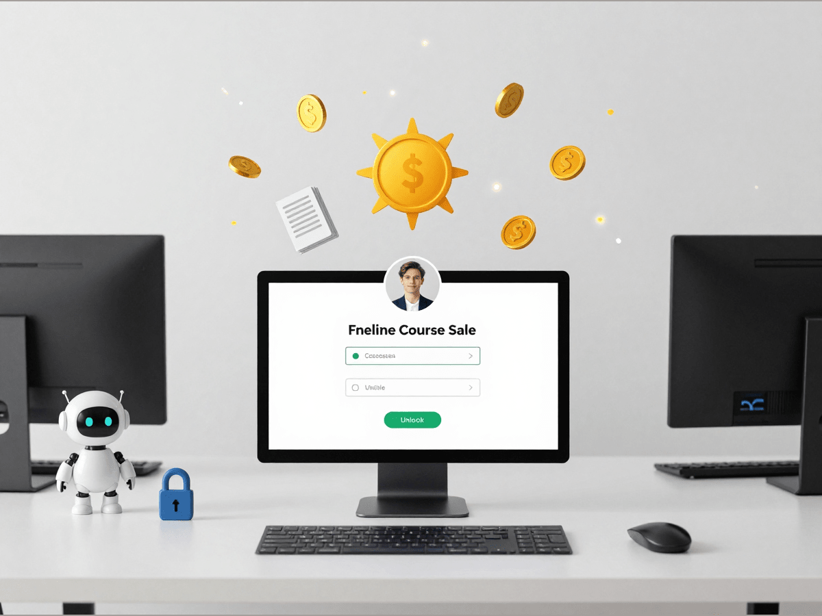 First online course sale with payment success student enrollment and course access unlock